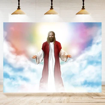 Jezusovo Vstajenje Fotografija Ozadje Velikonočni Nebes Sveti Svetloba, Oblačno Nebo V Ozadju Bog Blagoslovi Cerkev Krasijo Banner