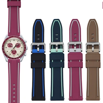 Za Armani Huawei Casio Tissot Seiko Državljan TIMEX 20 22 MM Moških Silikonski Watchband Športne Gume Watch trak Jeklo pin Sponke