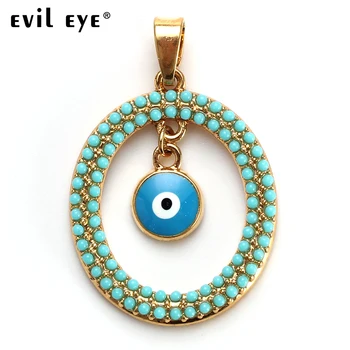 ZLO OKO 1pcs 28*42mm nove zlitine Krog BULE Oči Obesek nakit dodatki modre oči obesek za ženske DIY modni nakit EY4780